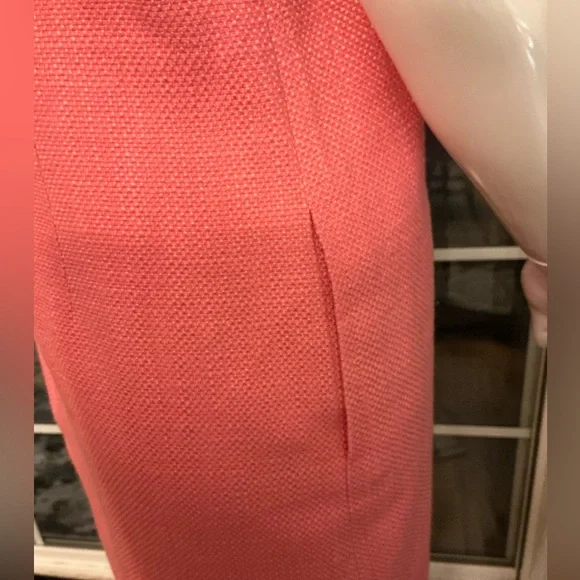 Talbots Coral Woven Textured Midi Sheath Dress Sleeveless Spring Womans Size 4 - Picture 6 of 14